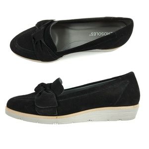Aerosoles Sidewalk Black Suede Leather Loafers